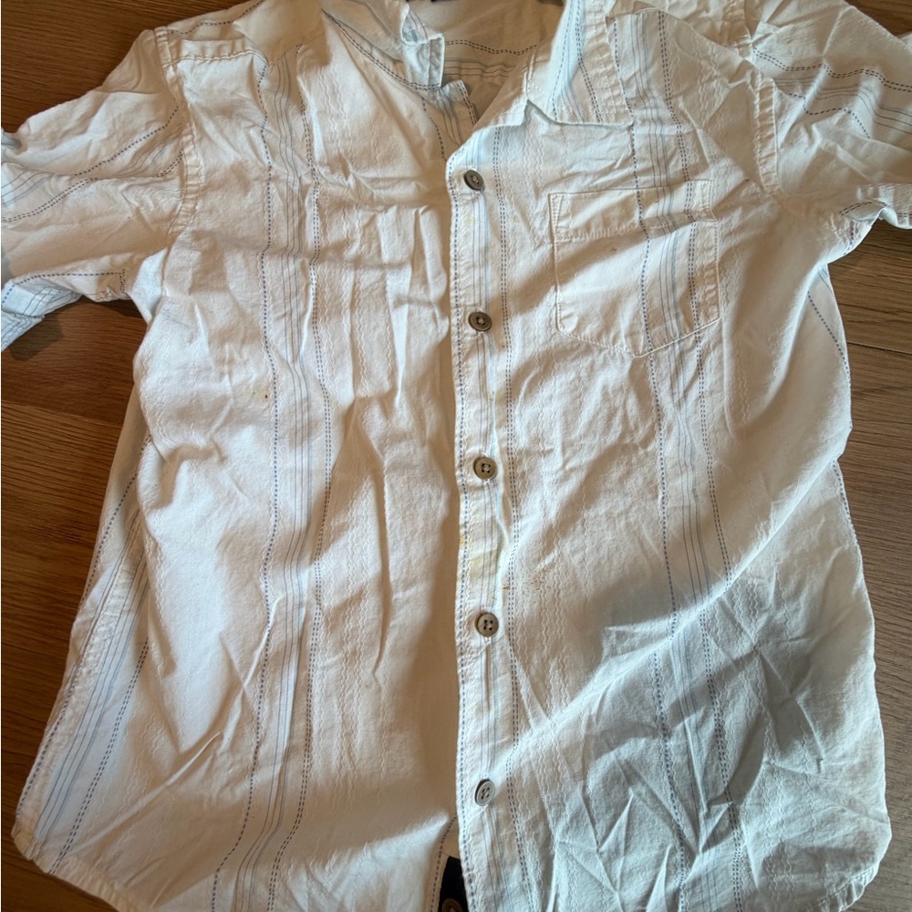 GAP Kids Cream Shirt with Blue Accents